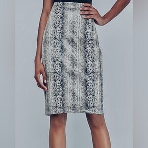Express Black and White Pencil Skirt Knee-Length Work